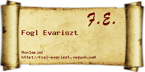 Fogl Evariszt névjegykártya